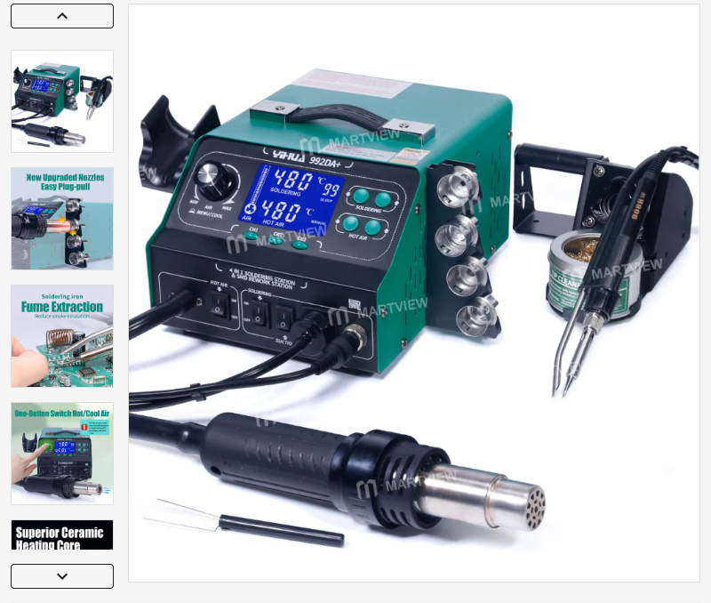 Yihua 992DA+ LCD Digital Display BGA Soldering Rework Station with Vacuum Smoking Soldering Pen